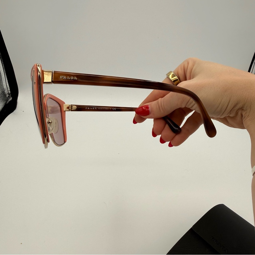 Prada Coral and Tortoise Cat Eye Sunglasses - Picture 4 of 8